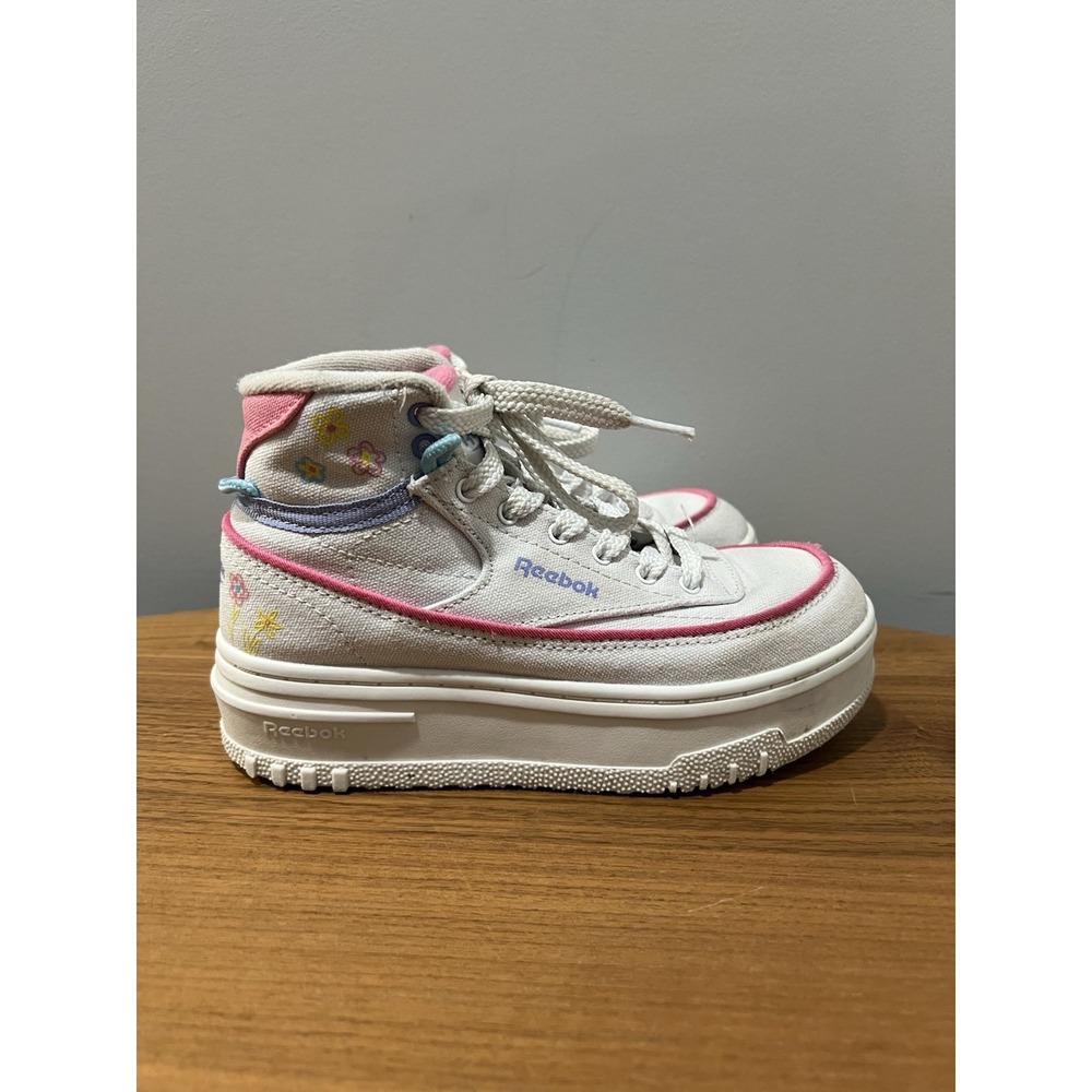Reebok Kids High Top Platform Sneakers Floral Size 13